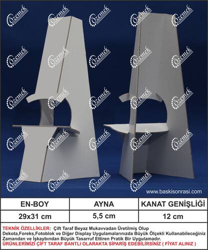 Karton Poster Ayağı 31 cm 100 Adet